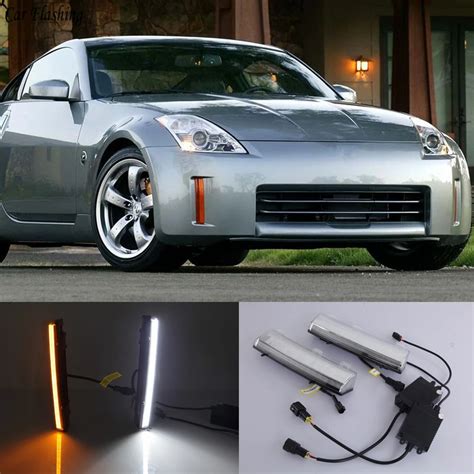 Car Flashing 1pair DRL LED Daytime Running Lights Yellow Signal Fog