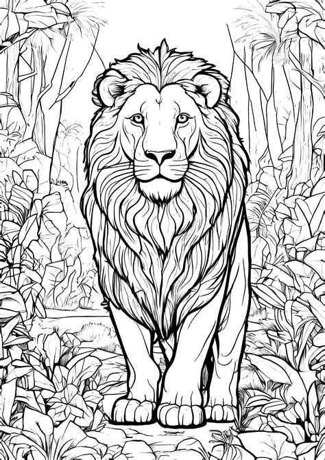 Lion Majestueux Et Complexe Coloriages De Lions Imprimer Pour Adultes