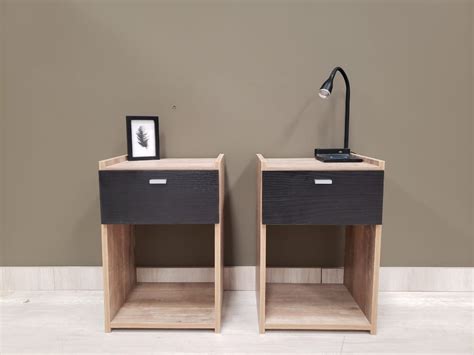 Mesa De Luz Modernas Melamina Mm Unidades Con Cajon Cipriano Muebles