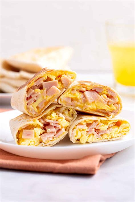 Easy Ham Cheese Breakfast Burritos Recipe All Things Mamma