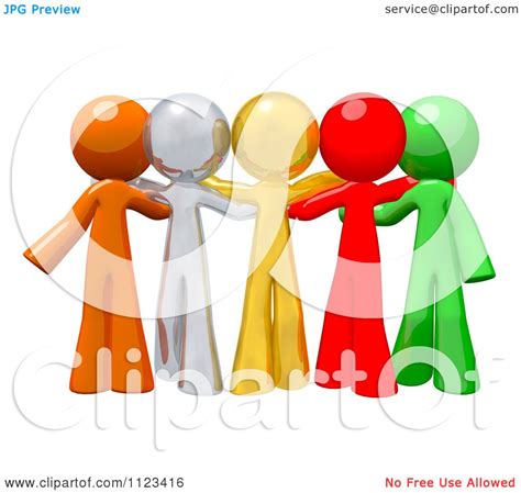 Clipart Of A 3d Colorful Diverse People Standing Together - Royalty Free CGI Illustration by Leo ...