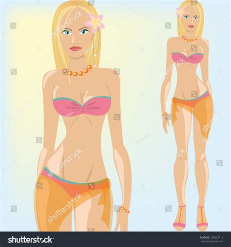 Sexy Girl Bikini Stock Vector Royalty Free 195013412 Shutterstock
