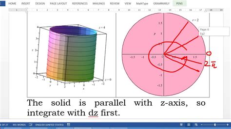 Triple Integral By Cylindrical Coordinates Youtube