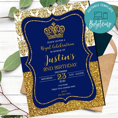 Invitations And Announcements Paper Royal Blue Invitations Royal Blue Birthday Invitation Royal