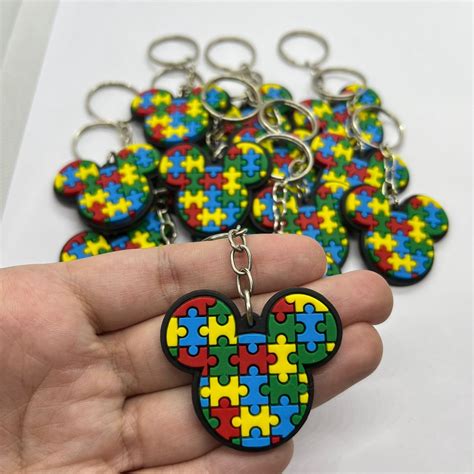 Chaveiro Emborrachado Mickey Autismo Alto Relevo Shopee Brasil