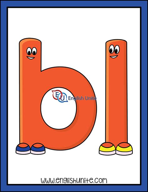 english unite beginning blend character word art bl