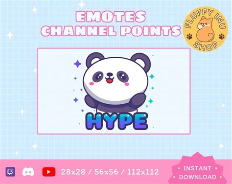 Twitch Hype Emote Panda Kawaii Streamer Streamer Etsy