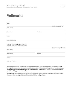 Vollmacht Bundesministerium Der Justiz Fill And Sign