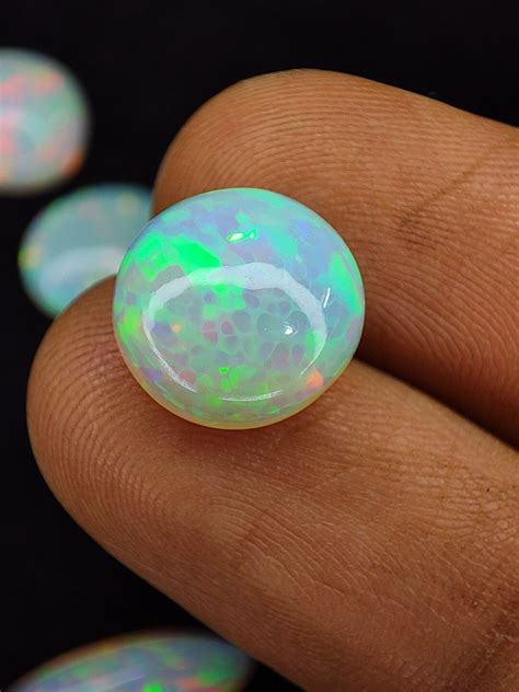 Natural Ethiopian White Opal Cabochon Gemstone Genuine Loose Opal