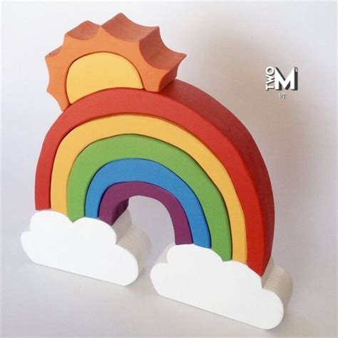 Kit Arco Ris Mais Sol Decora O Em Pinus Item Decorativo Infantil