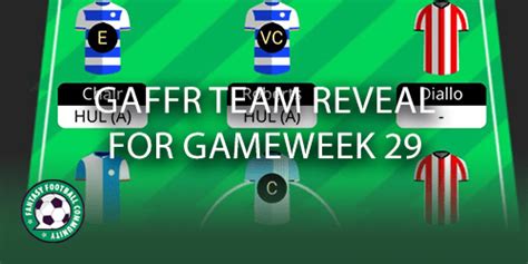 GAFFR Team Reveal For Gameweek 29 Fantasy Football Community