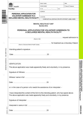 Fillable Online Health Nsw Gov Personal BApplicationb For Voluntary