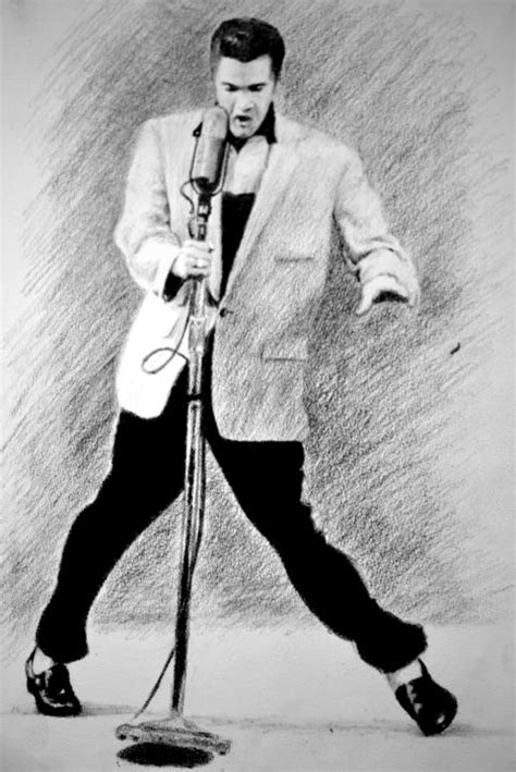 Art Collectibles Drawing Illustration Elvis Presley Pencil Portrait