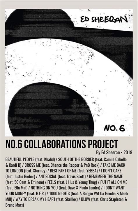 No 6 Collaborations Project Ed Sheeran Indie Movie Posters Music