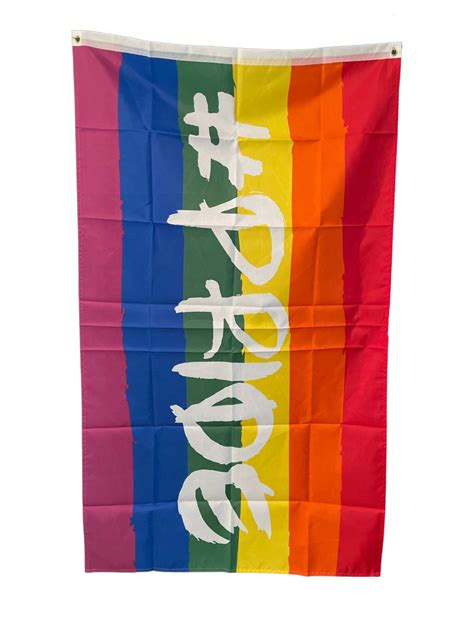 Hashtag Pride Rainbow Gay Pride Lgbtq 5ft X 3ft Flag Emblems Ts