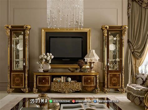 Set Bufet TV Jati Mewah Natural Royal Luxury DF3530 WA 62 823 2620