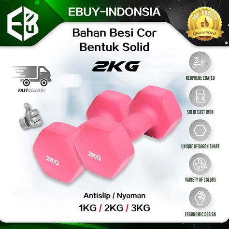 Jual Dumbell 2 Kg Barbel Mini Barbel Wanita Vinyl Cewek Yoga