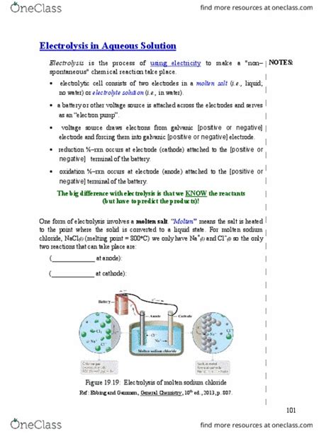 OneClass Q13 Which Reaction Occurs At The Cathode Of An Electrolytic