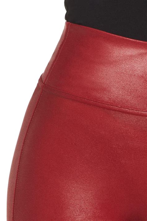 Spanx R Faux Leather Leggings In Crimson Red Lyst