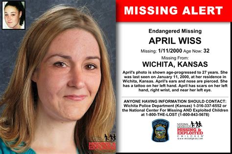 April Wiss Age Now 32 Missing 01 11 2000 Missing From Wichita Ks