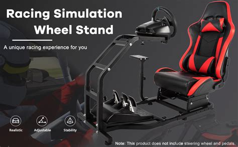 Amazon Gazzyt Racing Simulator Cockpit Stand With Red Racing Chair