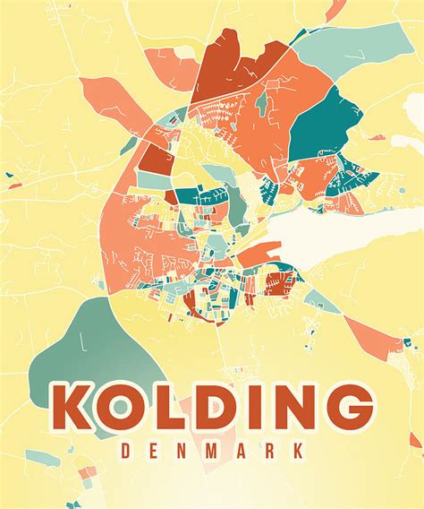 Kolding Denmark Map Digital Art By Alexandru Chirila Pixels