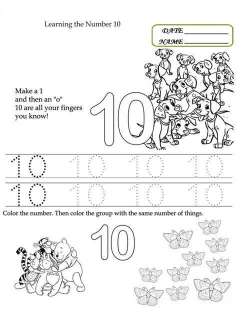 Number 10 Worksheets For Preschool Activity Shelter