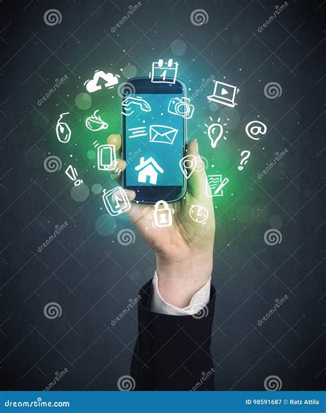 Smartphone Da Terra Arrendada Da M O Imagem De Stock Imagem De