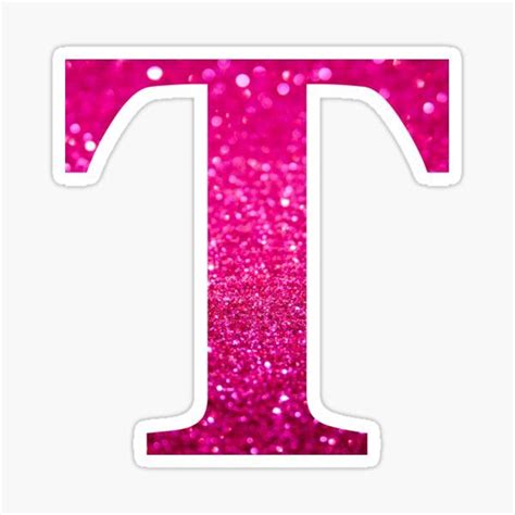 Letter T Pink Glitter Stickers Glitter Stickers Glitter Letters Pink Glitter