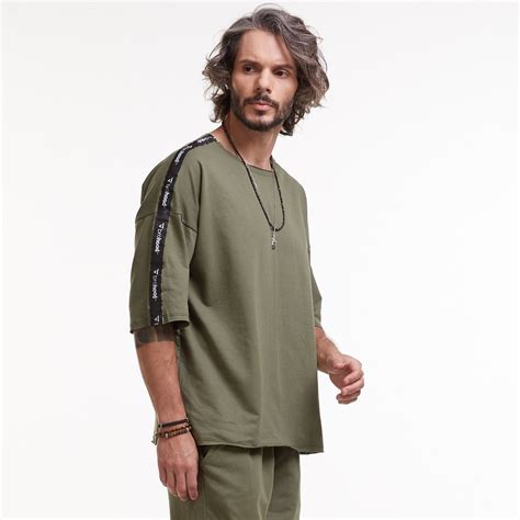 Camiseta Oversized Brohood Masculina Moletom Verde Militar Verde