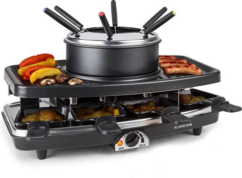 Amazon De Klarstein In Raclette Fondue Kombi Und Grill W