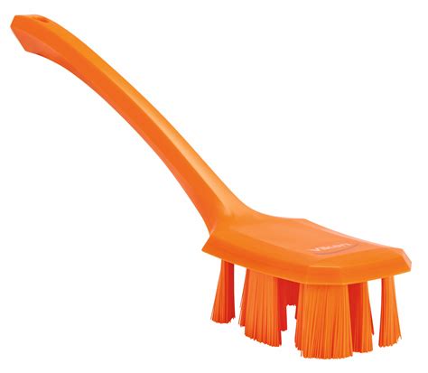 Vikan UST Hand Brush W Long Handle 395 Mm Hard Orange