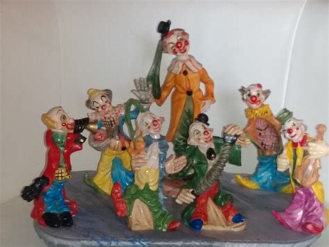 Vintage Fontanini Depose Italy Clowns Figurines Set Of Marked Italy