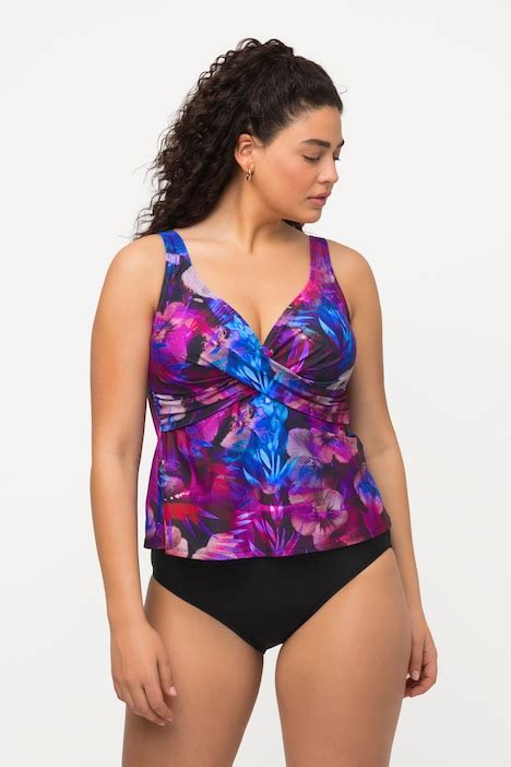 Tankini Con Fiori Coppe Morbide Fiocco E Scollo A Cuore Bikini