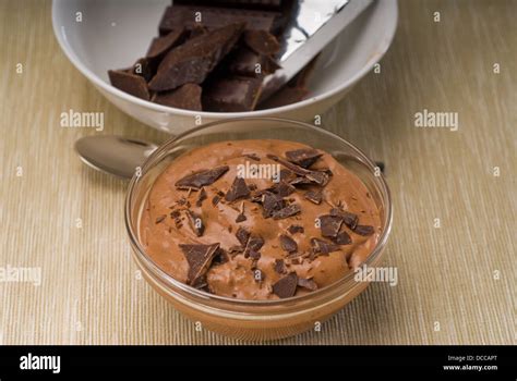 Fresh Homemade Chocolate Mousse Stock Photo Alamy