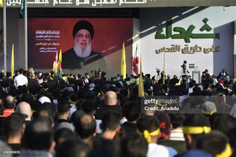 Hundreds Of People Gather To Follow The Speech Of Hezbollah Secretary News Photo Getty Images