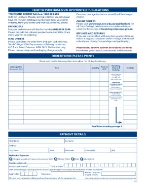 Fillable Online Nsw Dpi Publications Order Form Nsw Dpi Publications