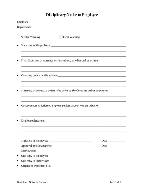 Free Printable Disciplinary Action Forms Printable Forms Free Online