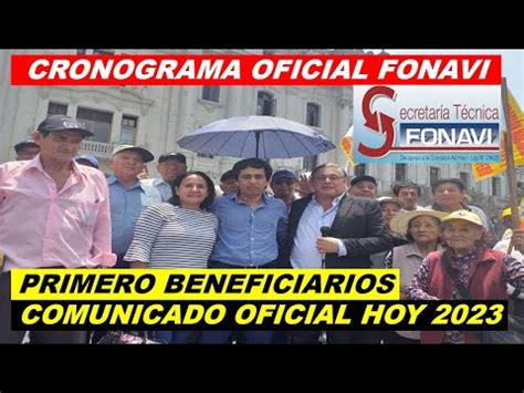 FECHA OFICIAL DE PAGO FONAVI CRONOGRAMA LISTO PARA EL PRIMER GRUPO DE