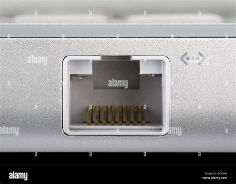 Close-up of an Ethernet port on a laptop computer Stock Photo - Alamy