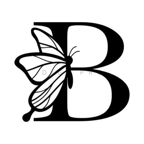 The Letter B With A Butterfly On It