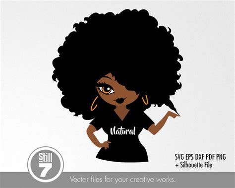 Black Woman Natural Hair Svg Afro Girl Svg Cutting File Etsy