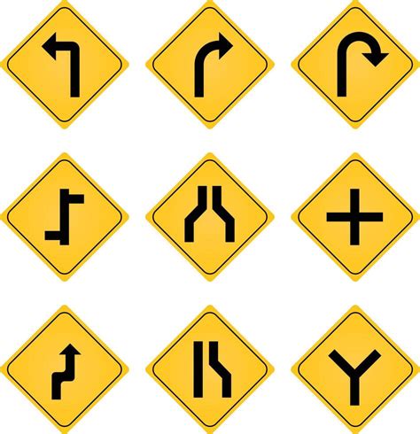 Road Signs Icon Set Collection 48079702 Vector Art At Vecteezy