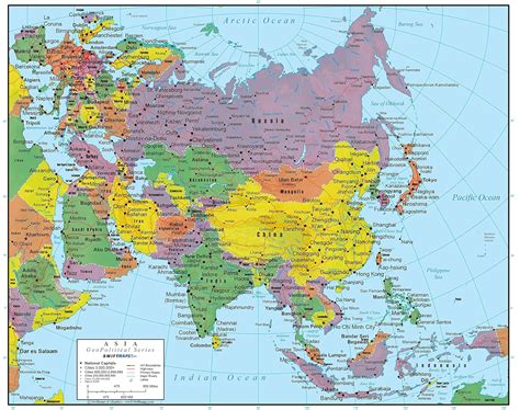 Buy Swiftmaps Asia Wall Map Geopolitical Edition X Laminated The Best