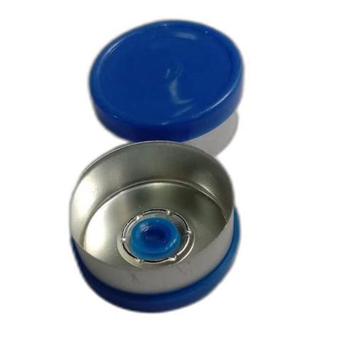 Blue Aluminium Embossed Flip Off Seal Cap For Pharmaceutical Industry