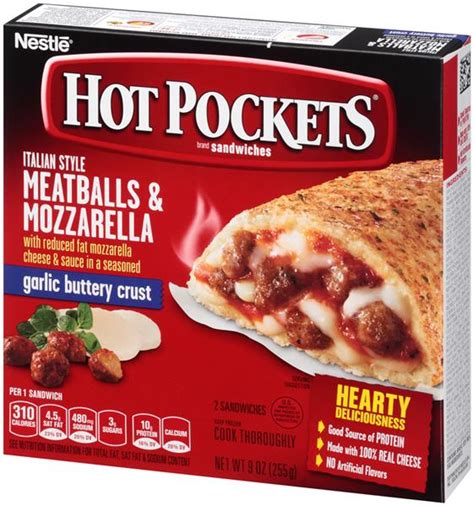 Hot Pockets Frozen Sandwiches Meatballs Mozzarella Pk Hy Vee