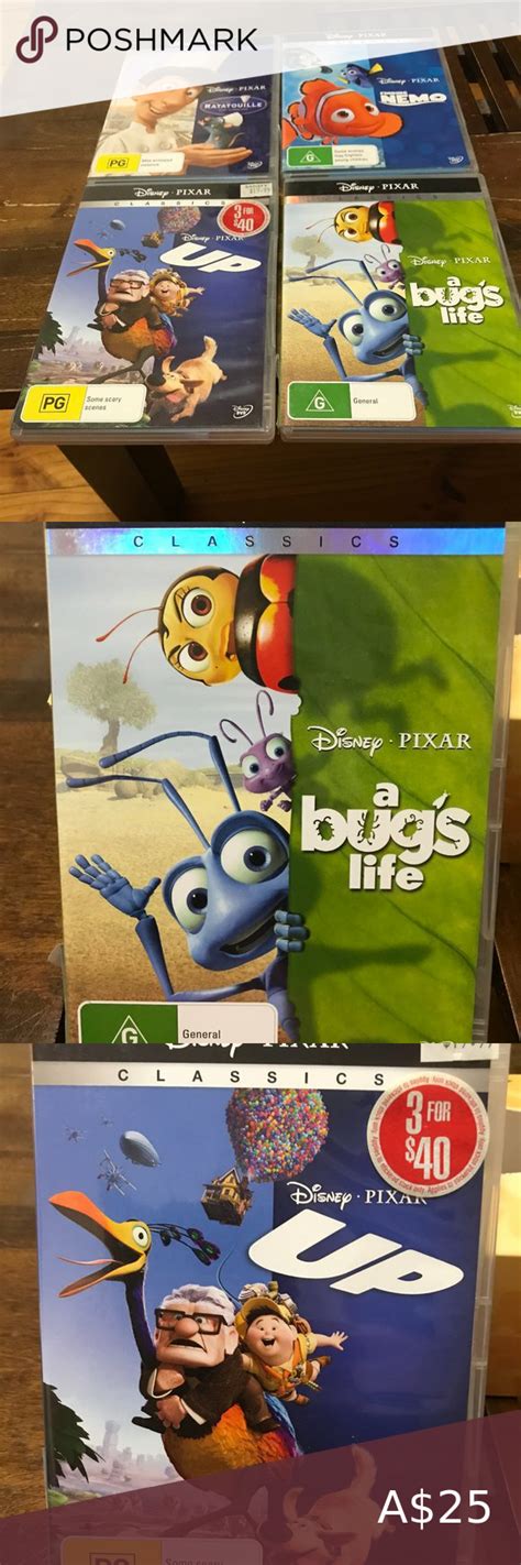 Ratatouille Finding Nemo A Bugs Life Up 4x Disneypixar Dvds In