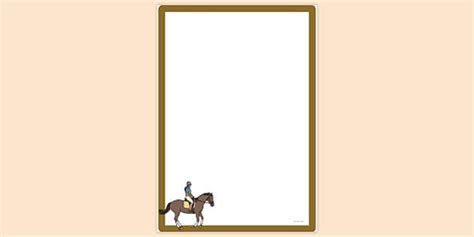 Simple Blank Horse Riding Page Border Page Borders Twinkl