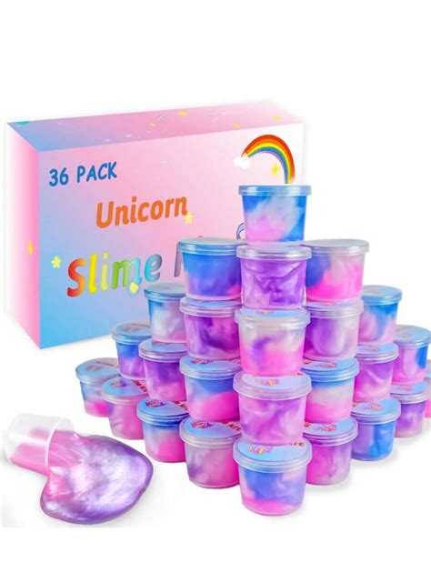 36 Paquetes De Kit De Slime De Unicornio Obsequios De Fiesta De