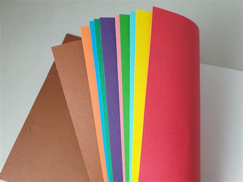 A4 Colored Cardboard 10 Sheets 10 Colors 140 Gsm Lively Paper - Etsy